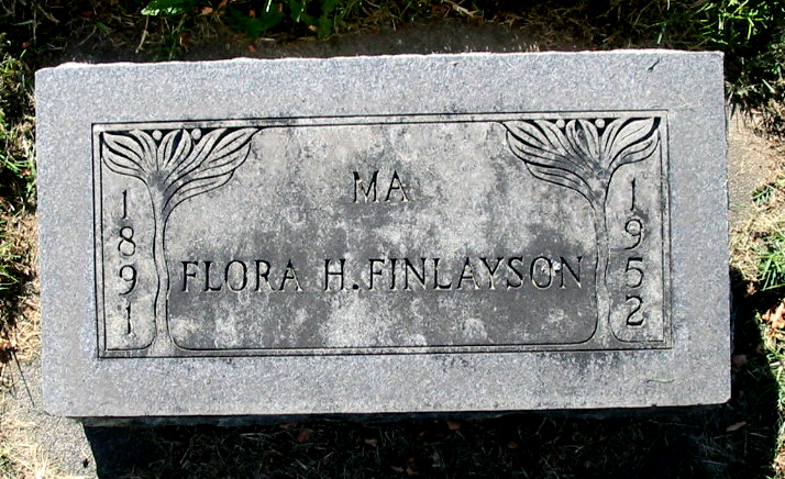 Photo of headstones/Flora H Finlayson 1891-1952 hdstn Hermiston Cem Oregon